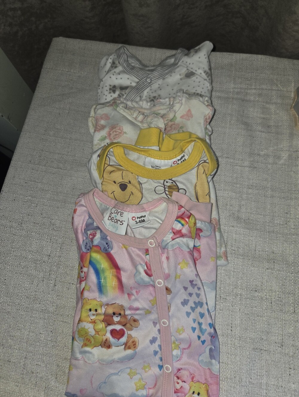 PatPat Pink Care Bears Rainbow Footed Pajamas 3 To 6 Months